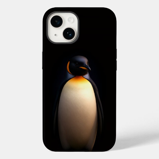 Preto 4 Luxe iPhone 14 Case-Mate, Imperador Pengui (Verso)