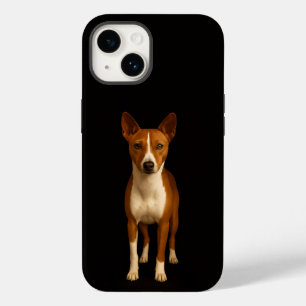 Preto 4 Luxe iPhone 14 Mate, Cão Basenji Elegante