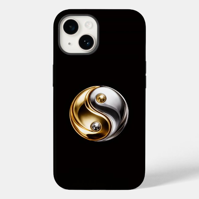 Preto 4 Luxe iPhone 14 Mate, Harmonia Yin Yang (Verso)