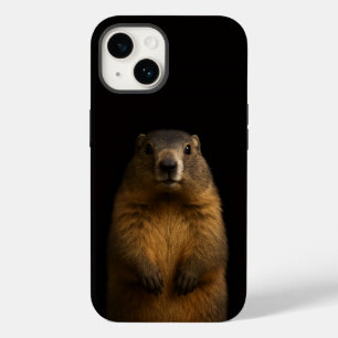 Preto 4 Luxe iPhone 14 Mate, Marmota Fofa