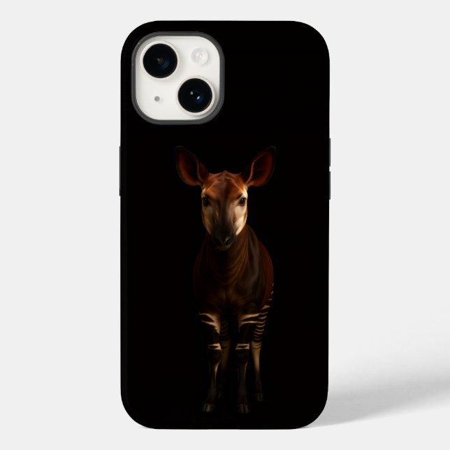 Preto 4 Luxe iPhone 14 Mate, Okapi da Floresta (Verso)