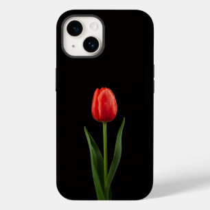 Preto 4 Luxe iPhone 14 Mate, Tulipa Vermelha Rubi
