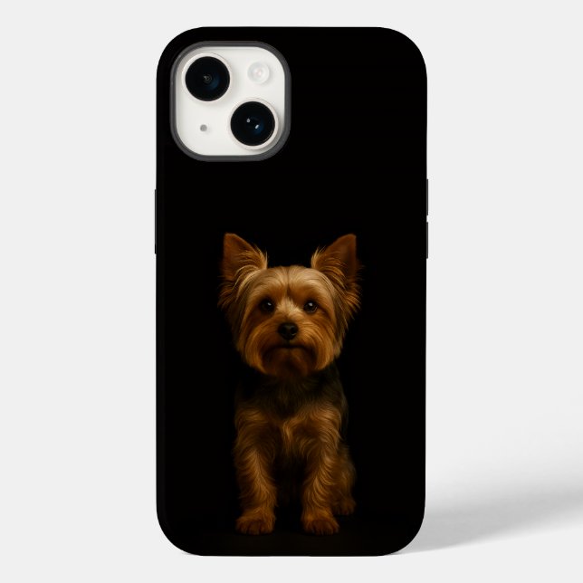 Preto 4 Luxe iPhone 14 Mate, Yorkshire Terrier (Verso)
