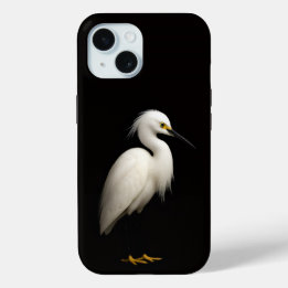 Preto 4 Luxe iPhone 15 Case-Mate, Garça-branca