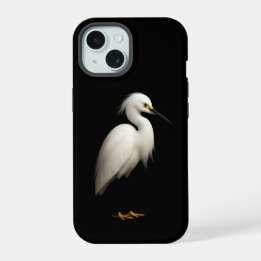 Preto 4 Luxe iPhone 15 Case-Mate, Garça-branca