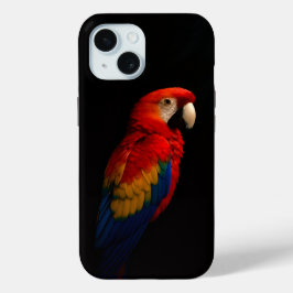 Preto 4 Luxe iPhone 15 Case-Mate, Papagaio Escarla