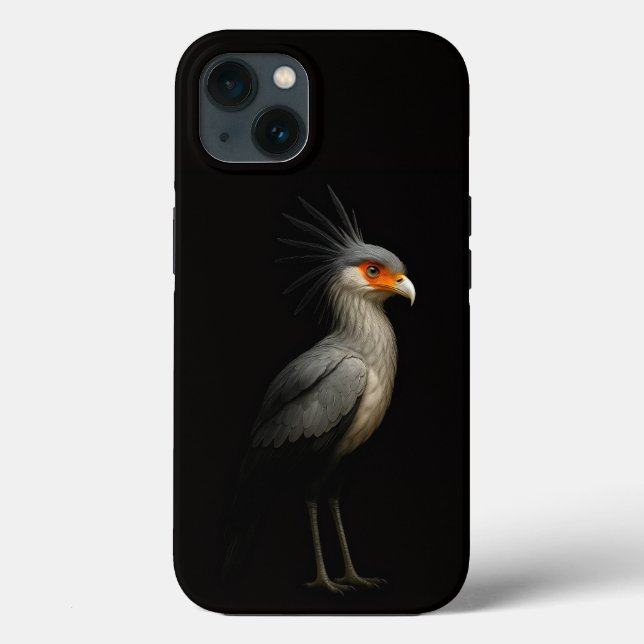 Preto 4 Luxo iPhone 13, Secretarybird (Verso)