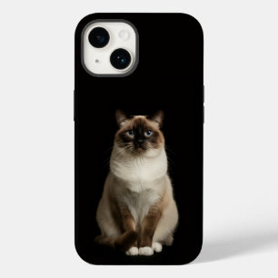 Preto 4 Luxo iPhone 14 Mate, Gato Birmanês