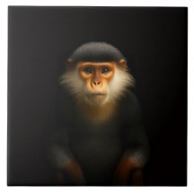 Preto 4 Luxo Telha com Langur-de-perna-vermelha