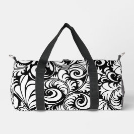 Preto Abstrato Floral Prin Pequeno Dufo Bag