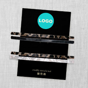 Preto Adicionar logotipo Barrette de Clipe de Dois