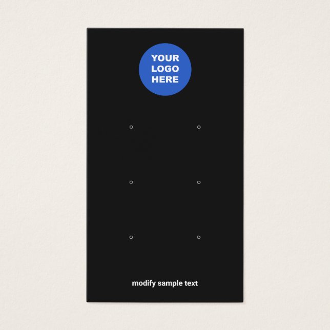 Preto - Adicione seu logotipo - Placa de exibição  (Frente)