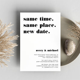 Preto | Anúncio de adiamento de casamento moderno