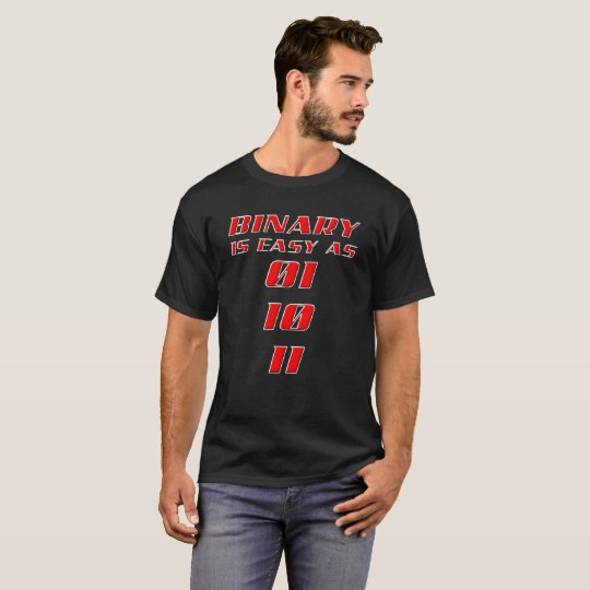 Preto binário fácil da camiseta engraçada
