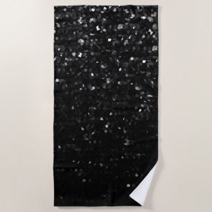 Preto Bling de cristal Strass de toalha de praia