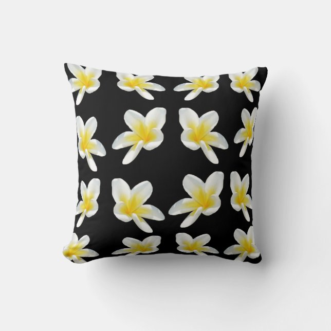 Preto Branco Amarelo, Frangipani Almofada de Lance (Frente)