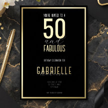 Preto Branco Elegante 50 e Fabuloso Aniversário