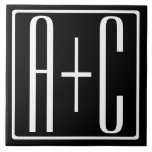 Preto & Branco | Iniciais de Casais<br><div class="desc">Perfeito para monograma duplo ou mesmo logotipo. Obrigado pela sua compra!</div>