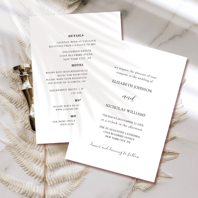 preto, branco, tudo em um modelo de convite de cas (Criador carregado)