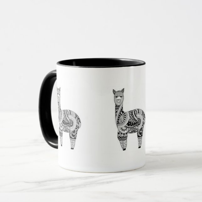 Preto caneca combinado da alpaca de 11 onças (Frente Esquerda)