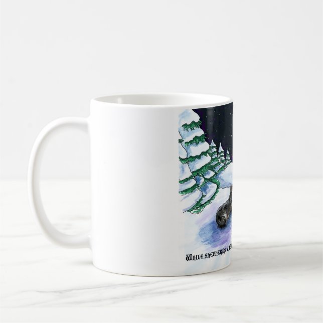 Preto & caneca inglesa do Natal do pastor de Tan (Esquerda)