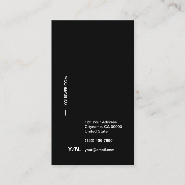 Preto & cartão de visita do vertical de (Frente)