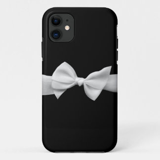 Preto com capas de iphone brancas do arco da fita