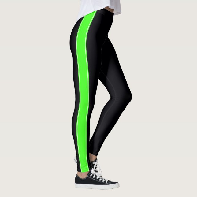 Preto com Leggings verdes de neon (Direita)