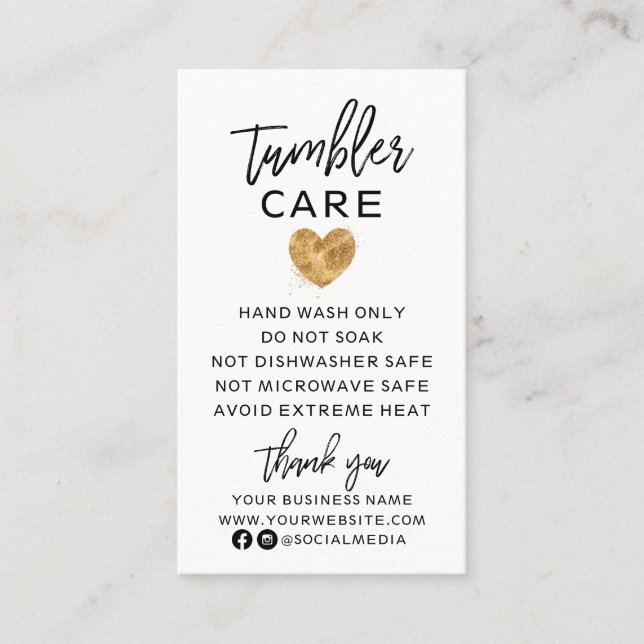 Preto com o Cartão de visita Dourado do Tumbler Ca (Frente)
