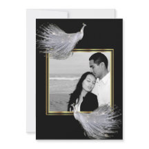 Preto da elegância do pavão, convite Dourado do