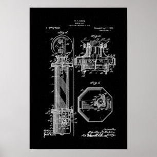 Preto das ilustrações da patente do poster de P