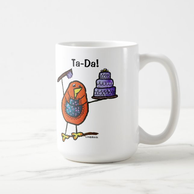 Preto de LimbBirds caneca da campainha de 15 onças (Direita)