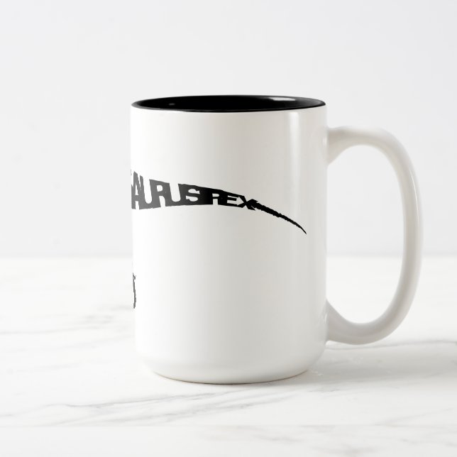 Preto de T-Rex caneca do Dois-Tom de 15 onças (Direita)