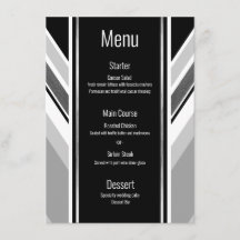 Preto diagonal, cinza, menu listrado metálico