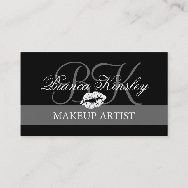 Preto dos cartões de visitas dos monogramas do (Frente)