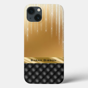 Preto Dourado Elegante com Nome Personalizado