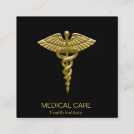 Preto Dourado médico do Caduceus - cartão de