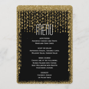Preto Dourado moderno do menu do comensal