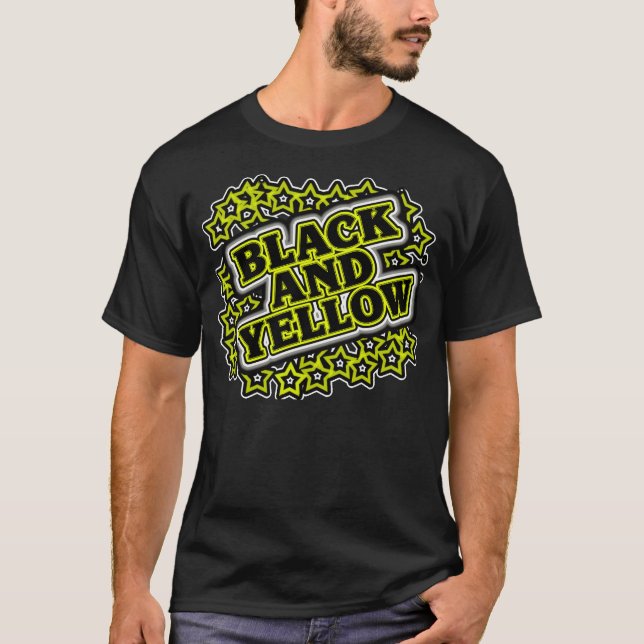 Preto E Amarelo - Camisa T (Frente)