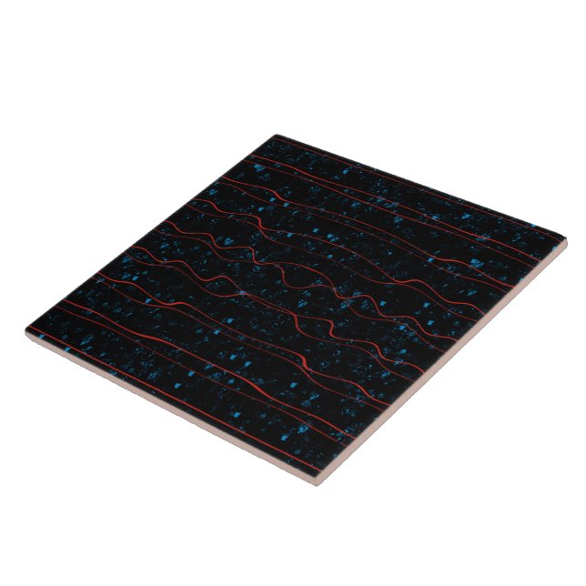 Preto e Azul com Linhas Vermelhas onduladas (Lateral)