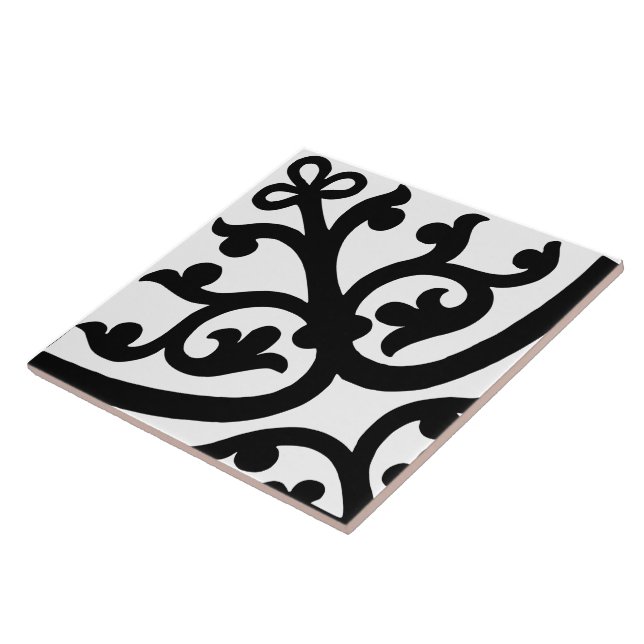 Preto e Branco Abstrato Diamante Orientado com Est (Lateral)