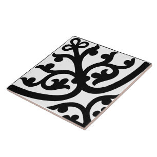 Preto e Branco Abstrato Diamante Orientado com Est