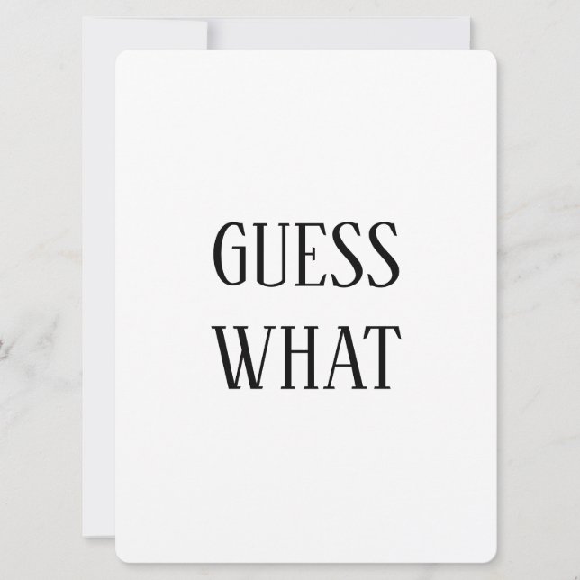 Preto e branco adivinha o anúncio de gravidez (Frente)