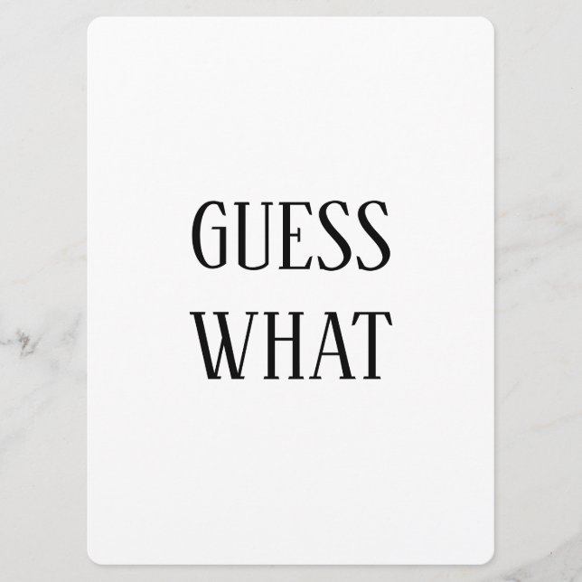 Preto e branco adivinha o anúncio de gravidez (Frente)