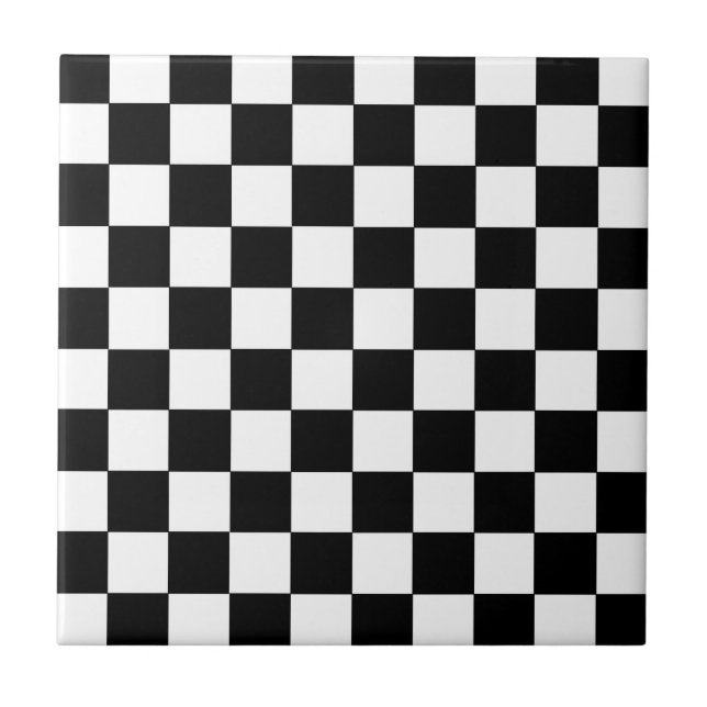 Preto e branco Checkered (Frente)