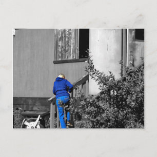 Preto e branco, com um toque de cor, cartão postal