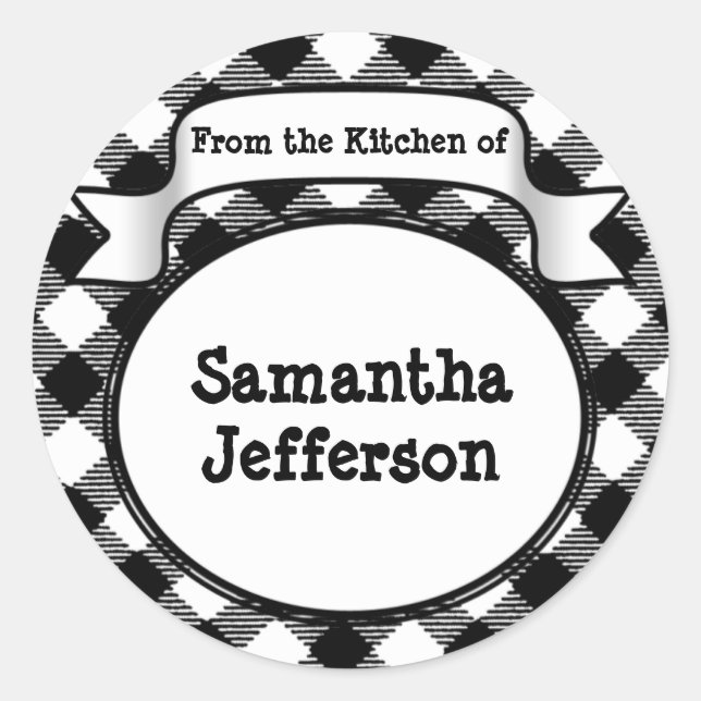 Preto e Branco - Da Cozinha de - Jar ou Etiqueta (Frente)