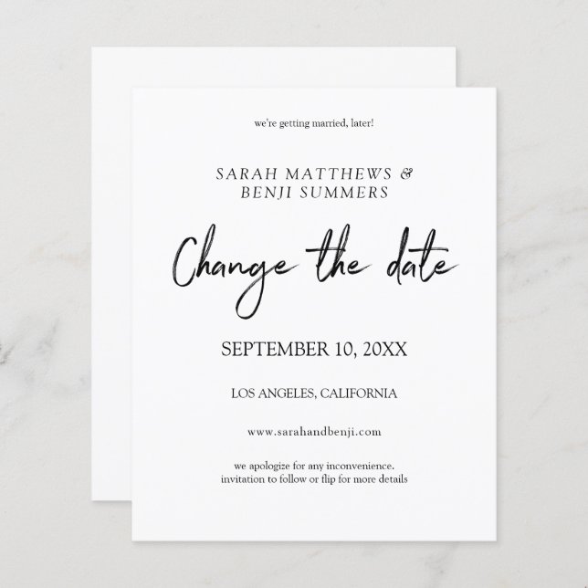 Preto e Branco do Orçamento Alterar a Data (Frente/Verso)