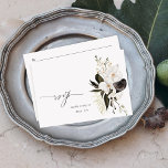 Preto e branco Floral com RSVP 5 de Refeição<br><div class="desc">Envie um cartão de refeição RSVP Preto e Branco divertido e elegante,  com seus convites para casamentos e festas,  incluindo Festas de formatura. Veja nossa coleção para uma opção sem a refeição.</div>