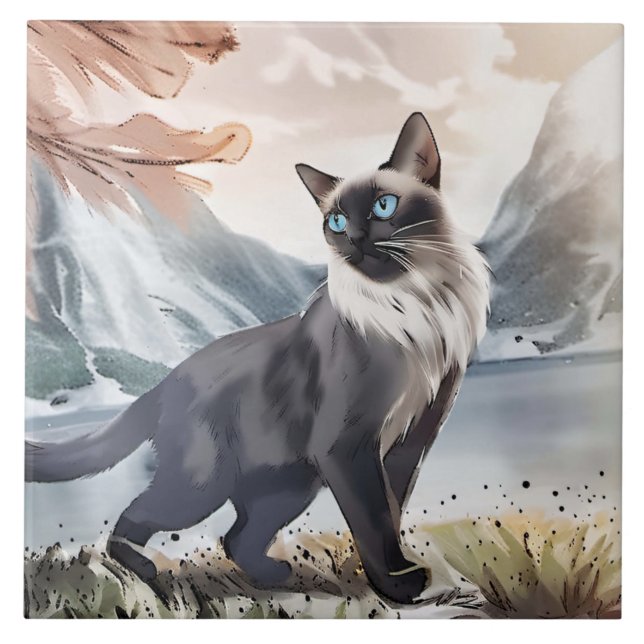 Preto e Branco Fluffy Cat. (Frente)